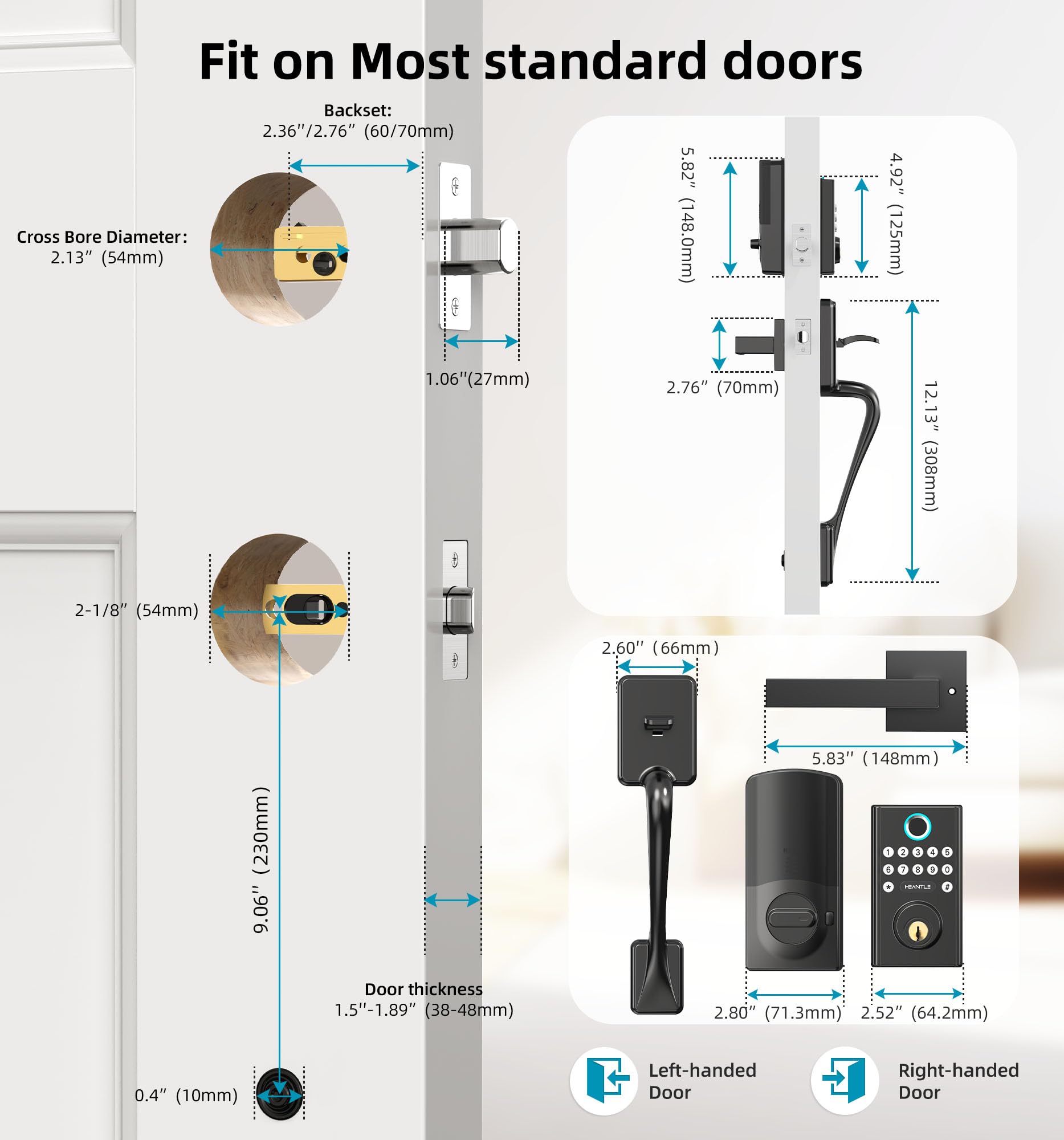 Black Handleset keyless deadbolt installation