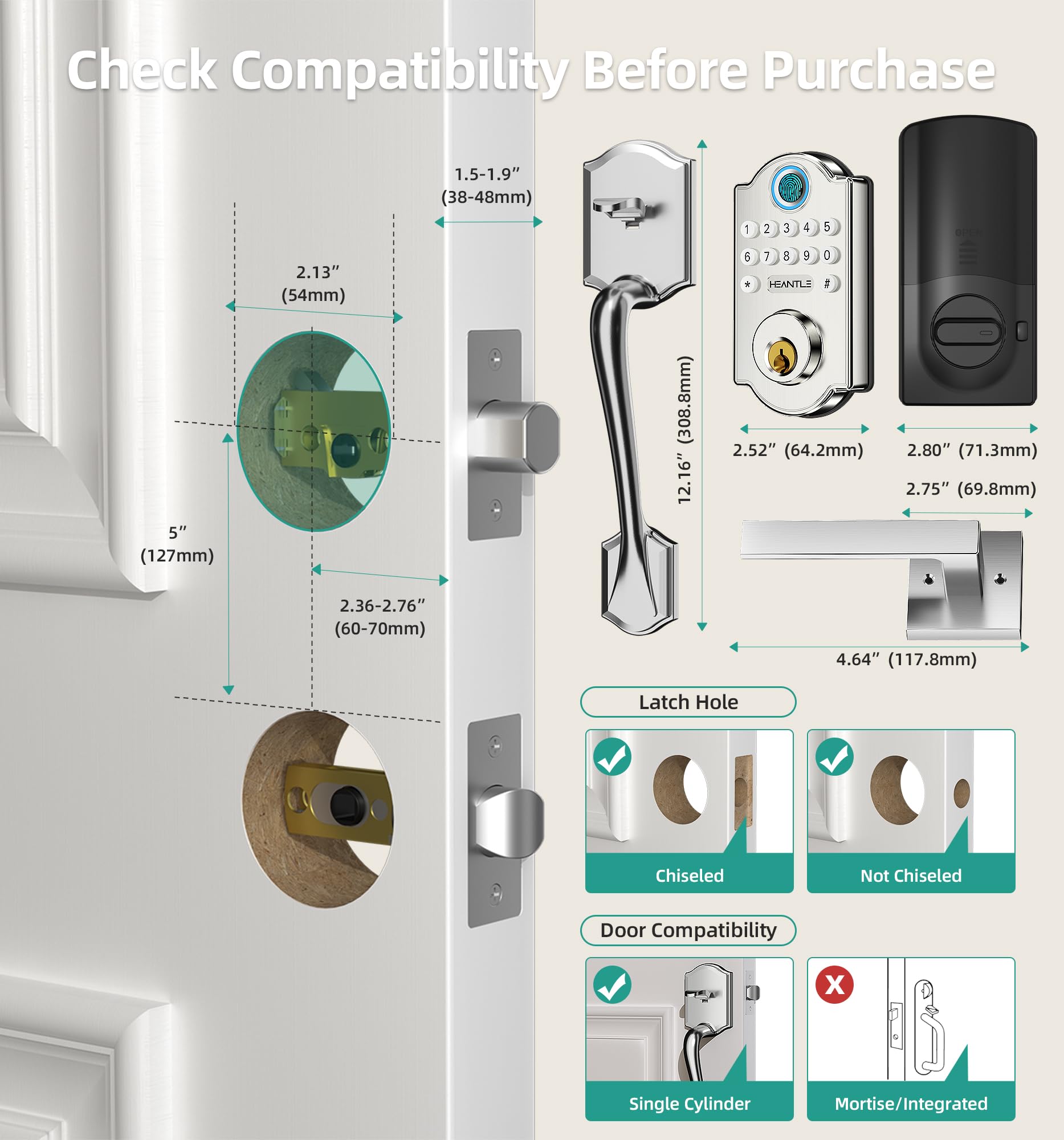 Silver installing a keypad door lock