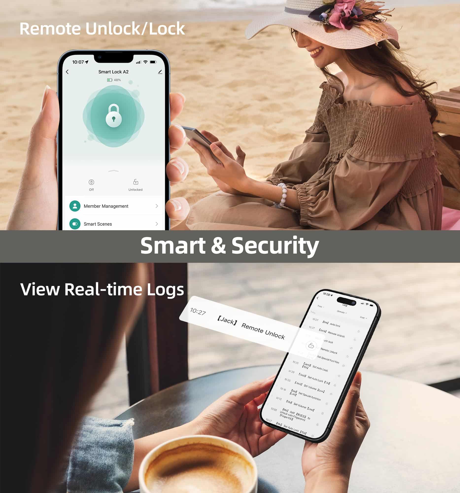 Silver wifi smart deadbolt lock