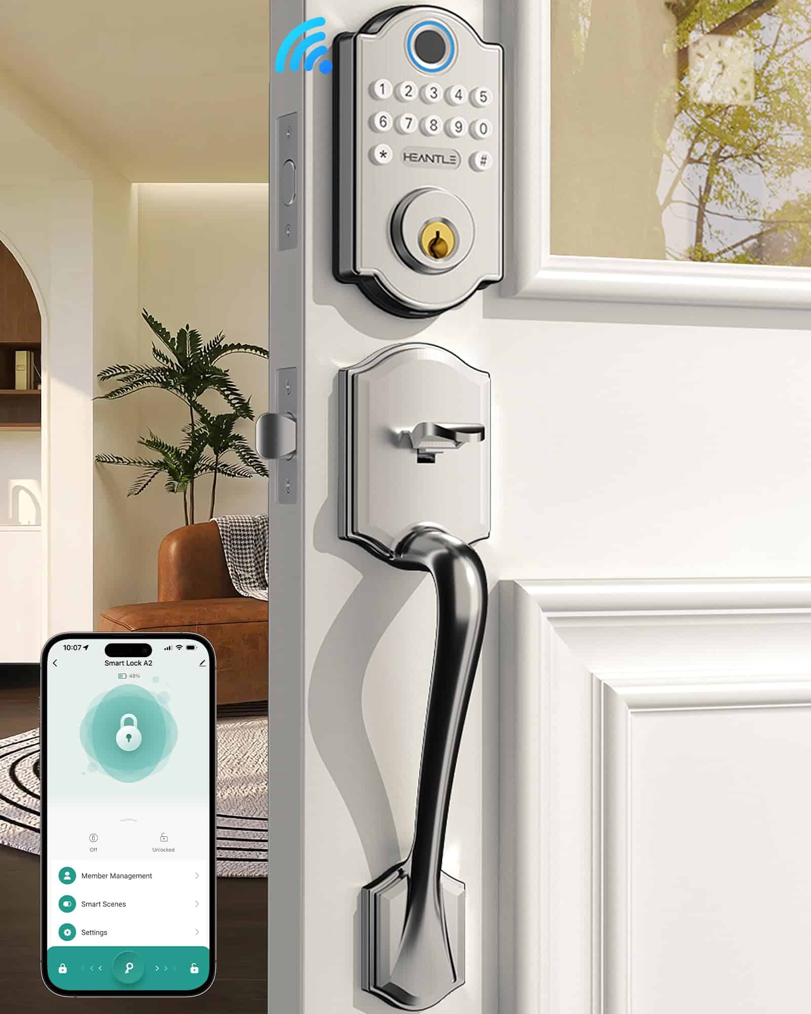 Sliver WiFi Fingerprint Door Lock