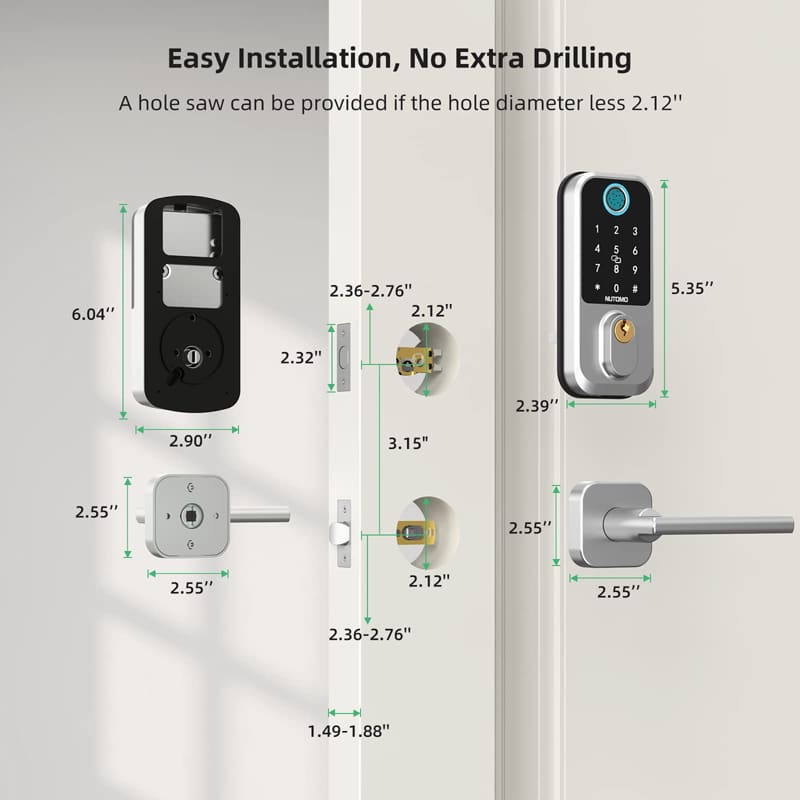 NUTOMO m3 fingerprint door lock installation